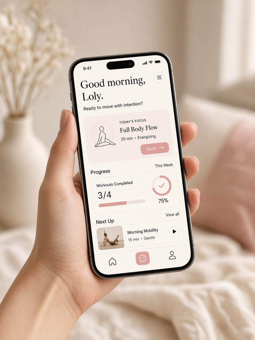 App de bienestar en smartphone